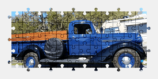 Jigsaw puzzle online blue,dodge,pickup,truck,vehicle,car,colorful