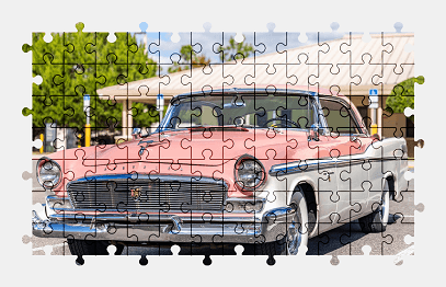 Jigsaw puzzle online chrysler,car,oldtimer,colorful,vehicle,pink