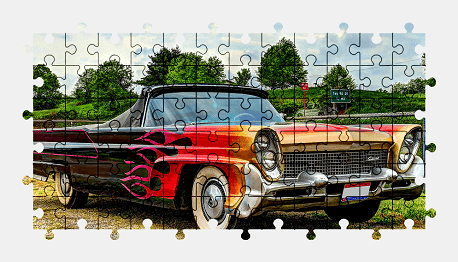 Jigsaw puzzle online lincoln,car,vehicle,colorful