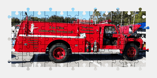 Jigsaw puzzle online red,ford,fire-truck,vehicle