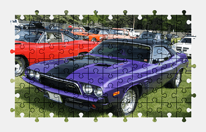 Jigsaw puzzle online purple,dodge,challenger,colorful,car,vehicle