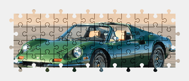 Jigsaw puzzle online green,ferrari,sports-car,car,vehicle,colorful