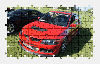 Jigsaw puzzle online red,mitsubishi,sports-car,car,vehicle,colorful