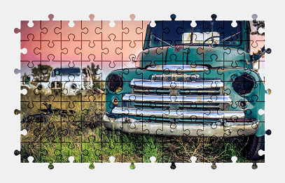 Jigsaw puzzle online pickup,vehicle,truck,colorful