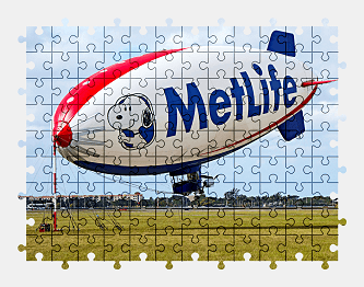 Jigsaw puzzle online airship,aircraft,peanuts,colorful,vehicle,snoopy