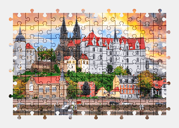 Jigsaw puzzle online castle,germany,building,architecture,colorful