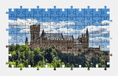 Jigsaw puzzle online castle,spain,building,architecture,colorful