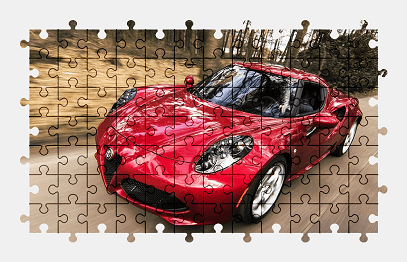 Jigsaw puzzle online red,alfa-romeo,sports-car,car,colorful