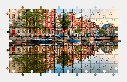 Jigsaw puzzle online amsterdam,city,netherlands,building,architecture,colorful