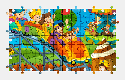 Jigsaw puzzle online park,cartoon,colorful