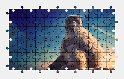 Jigsaw puzzle online animal,monkey,sky,wildlife