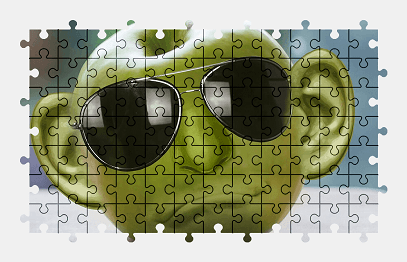 Jigsaw puzzle online green,apple,funny,fruit,food