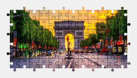 Jigsaw puzzle online monument,paris,architecture,france,colorful,arch,city