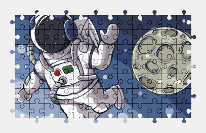 Jigsaw puzzle online astronaut,illustration,space,people