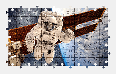Jigsaw puzzle online astronaut,space,earth,colorful