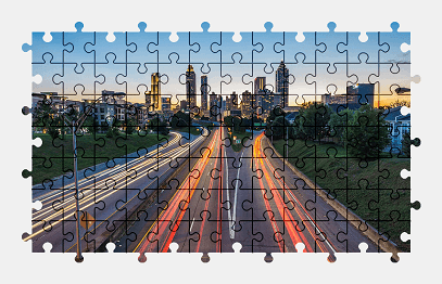 Jigsaw puzzle online atlanta,city,usa,road,architecture,building,skyscraper,colorful