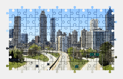 Jigsaw puzzle online atlanta,city,colorful,road,building,usa,architecture,skyscraper