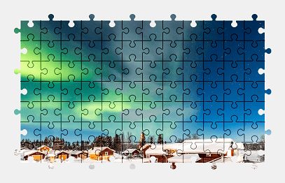 Jigsaw puzzle online aurora,sky,nature,snow,colorful