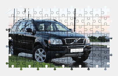Jigsaw puzzle online black,volvo,car,road,vehicle