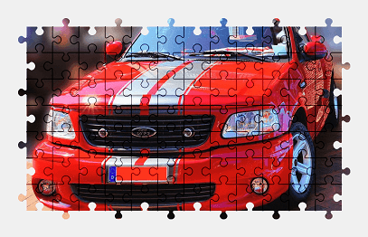 Jigsaw puzzle online red,ford,pickup,vehicle,car,colorful