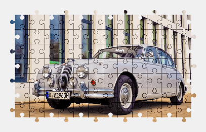 Jigsaw puzzle online jaguar,classic,car,oldtimer,vehicle,colorful
