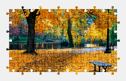 Jigsaw puzzle online autumn,park,boston,usa,pond,water,nature,tree,colorful,leaves