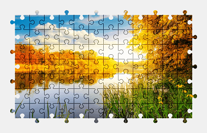 Jigsaw puzzle online autumn,lake,nature,colorful