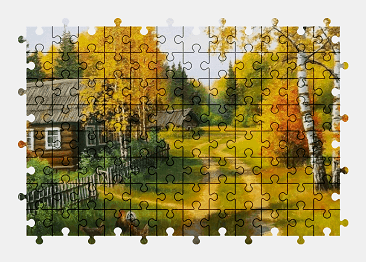 Jigsaw puzzle online autumn,color,painting,nature,road,countryside