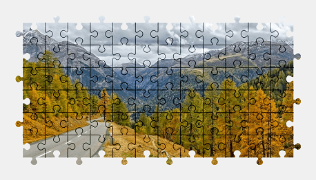 Jigsaw puzzle online autumn,landscape,nature,mountains,road