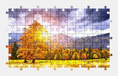 Jigsaw puzzle online autumn,landscape,nature,colorful,forest,mountains