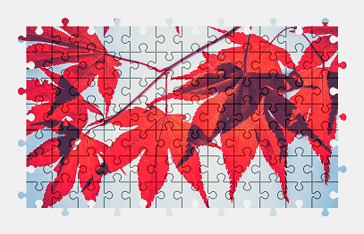 Jigsaw puzzle online red,autumn,leaves,beautiful,plant,nature,colorful