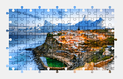 Jigsaw puzzle online town,portugal,architecture,building,colorful