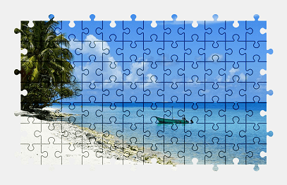 Jigsaw puzzle online maldives,island,beach,palm-tree,boat,sky,nature