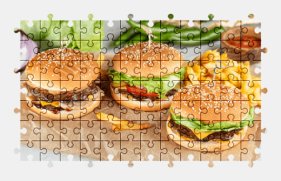 Jigsaw puzzle online food,hamburger,colorful