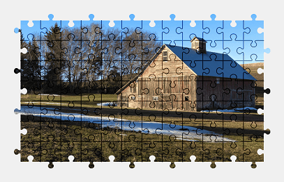 Jigsaw puzzle online barn,building,countryside,farm