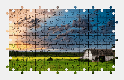 Jigsaw puzzle online barn,bird,landscape,nature,colorful