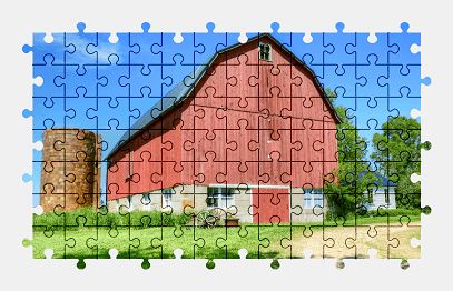 Jigsaw puzzle online wisconsin,red,barn,usa,farm,building,architecture,colorful