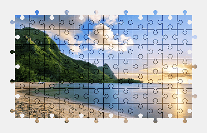 Jigsaw puzzle online beach,hawaii,mountains,island,landscape,colorful