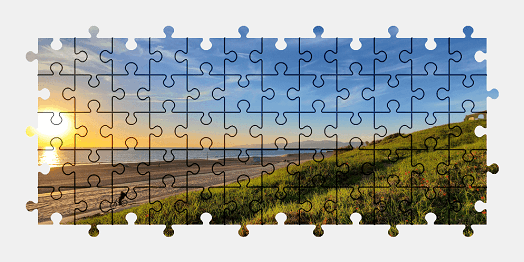Jigsaw puzzle online beach,california,sunset,nature,colorful