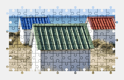 Jigsaw puzzle online beach,building,colorful