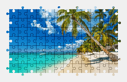 Jigsaw puzzle online tropical,beach,nature,palm-tree,colorful