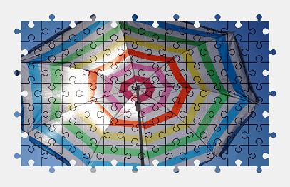 Jigsaw puzzle online beach,umbrella,colorful