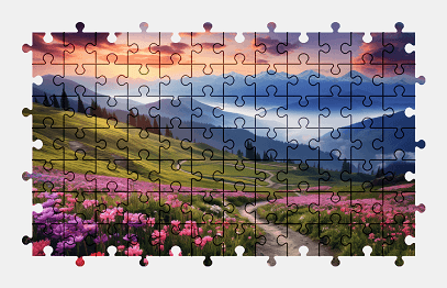 Jigsaw puzzle online beautiful,landscape,colorful,nature,mountains,sunset