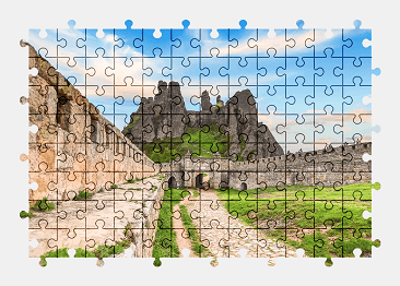 Jigsaw puzzle online mountains,building,colorful