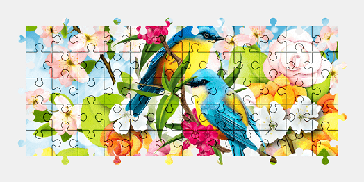 Jigsaw puzzle online bird,flower,nature,colorful,animal