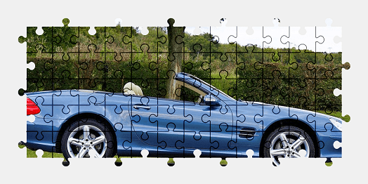 Jigsaw puzzle online blue,mercedes-benz,car,colorful