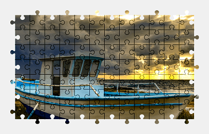 Jigsaw puzzle online boat,vehicle,colorful,sky