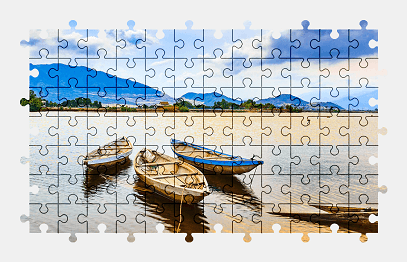 Jigsaw puzzle online boat,water,vehicle,nature