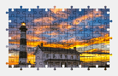 Jigsaw puzzle online lighthouse,usa,sunset,building,colorful