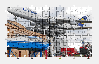 Jigsaw puzzle online boeing,museum,aircraft,vehicle,airliner,plane